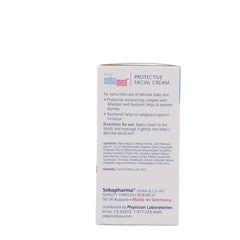 Applying Sebamed Baby Protective Cream to a baby's cheek for soothing care
