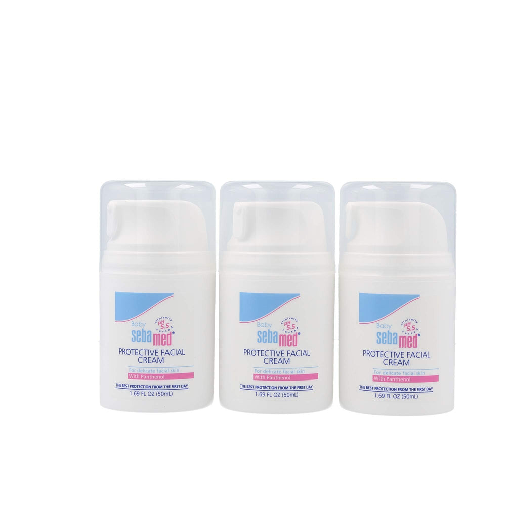SEBAMED Baby Protective Facial Cream 50ml pack of 3 keeps delicate skin moisturized.