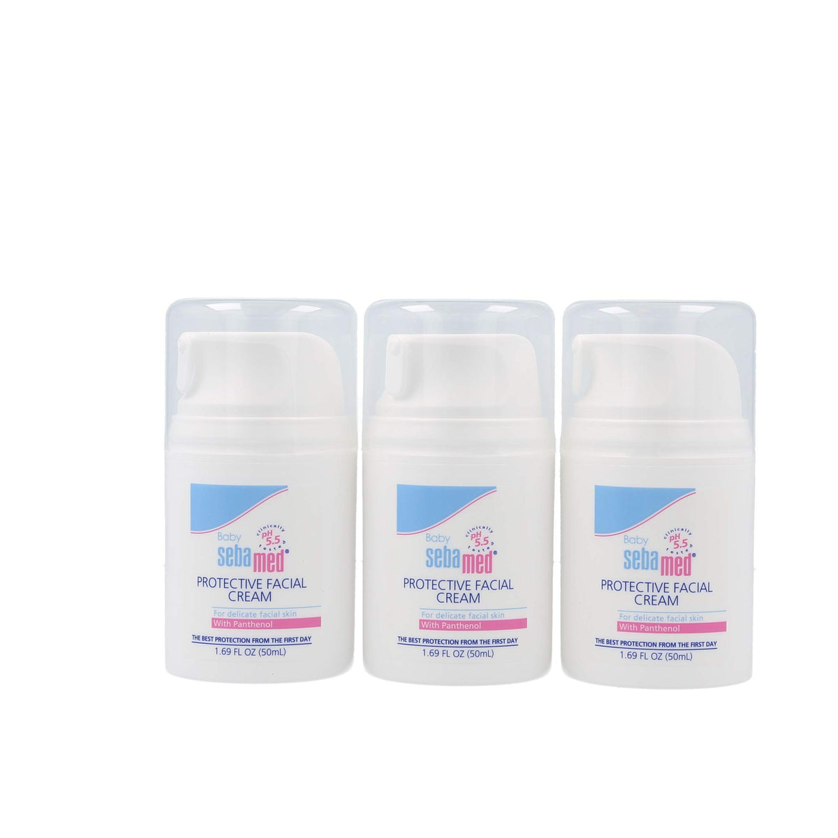SEBAMED Baby Protective Facial Cream 50ml pack of 3 keeps delicate skin moisturized.