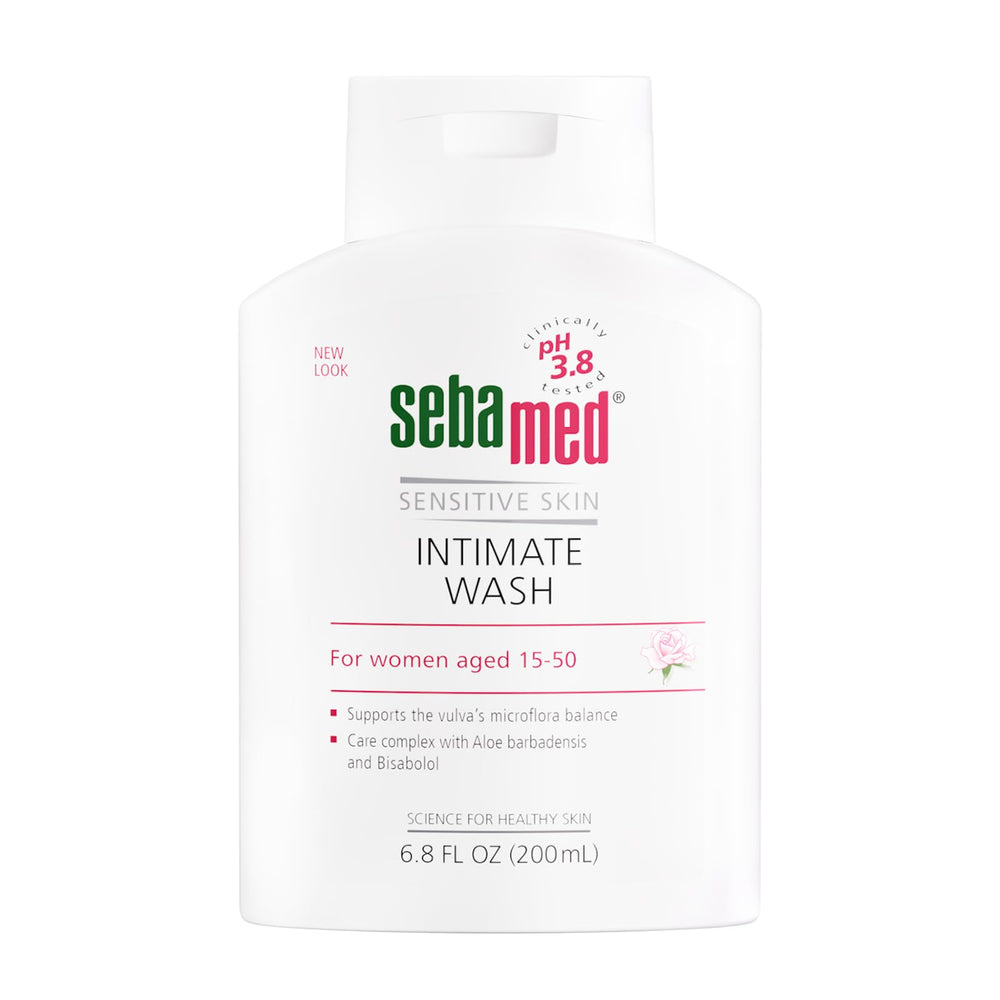 SEBAMED Feminine Intimate Wash bottle shown for gentle, pH-balanced daily cleansing