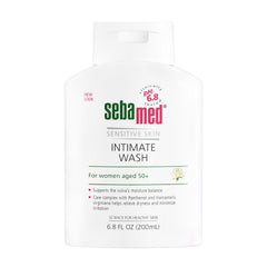 SEBAMED feminine wash bottle shown for easy daily cleansing during menopause.
