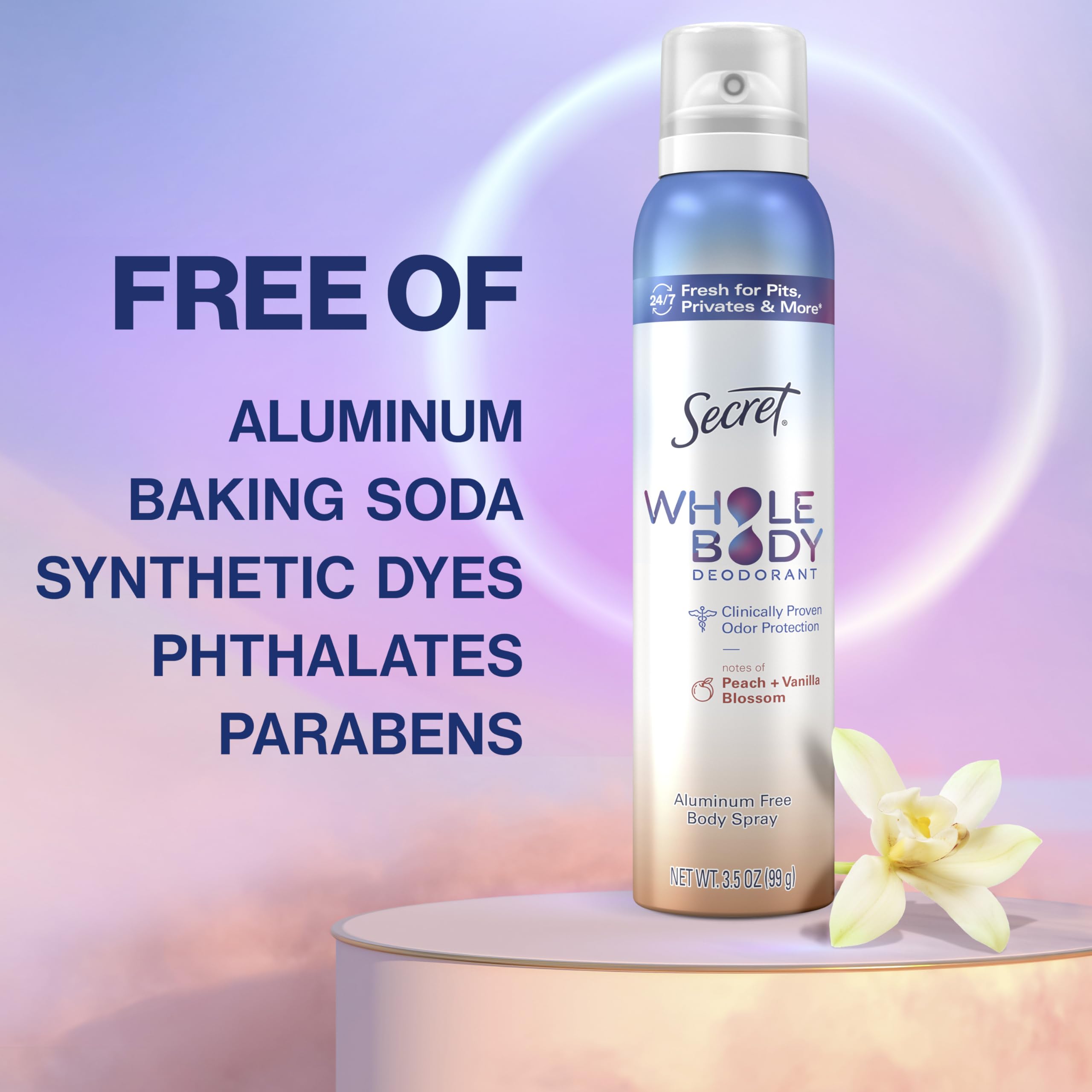 Secret peach-vanilla bottle in gym bag for on-the-go aroma