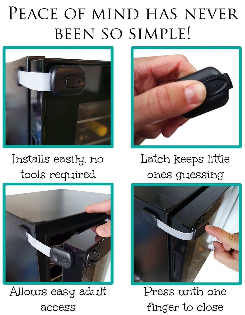 Secure Home by Jessa Leona fridge lock on a white fridge to keep kids away from food