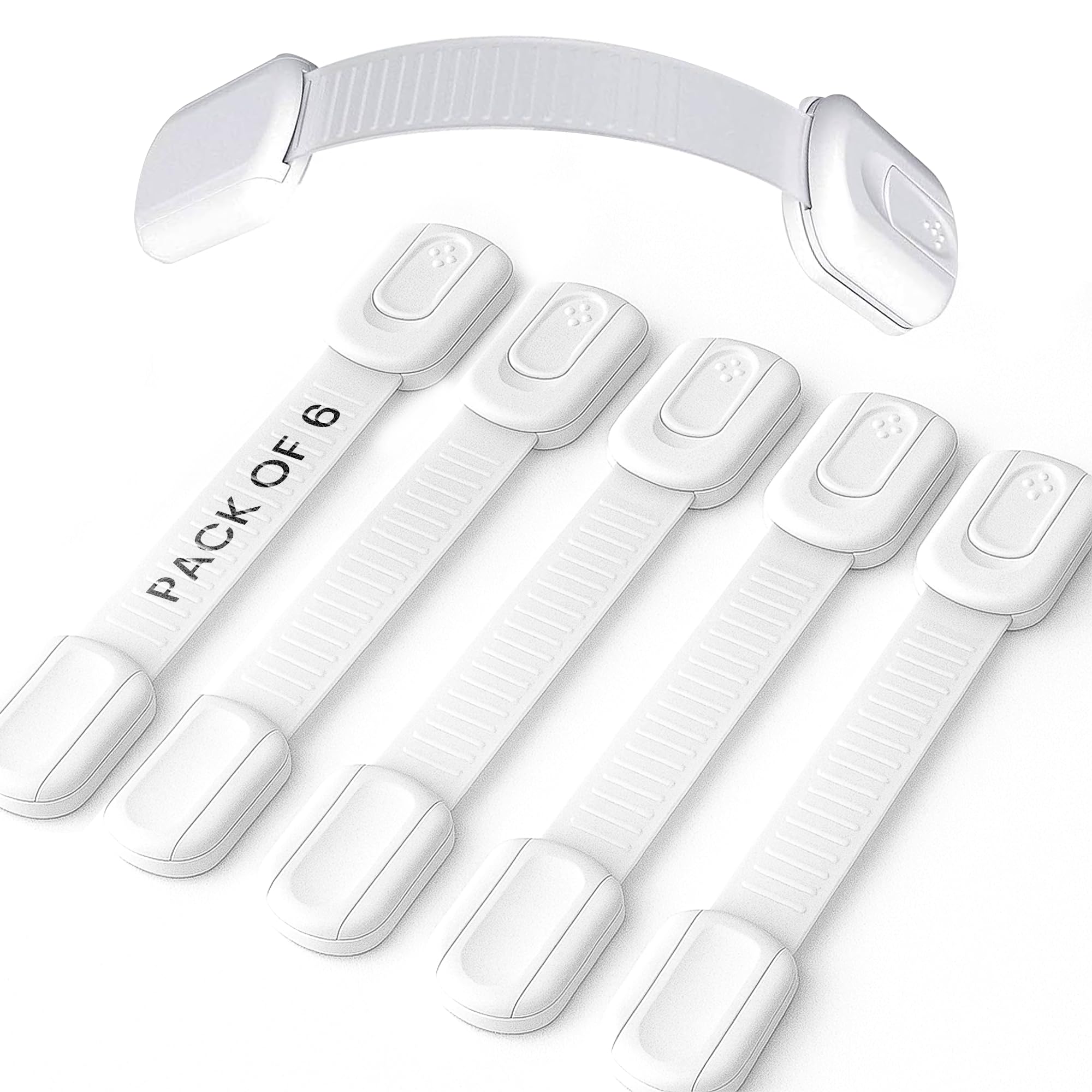 SECUIX 6-pack cabinet locks secure cabinets without screws, ideal for renters.