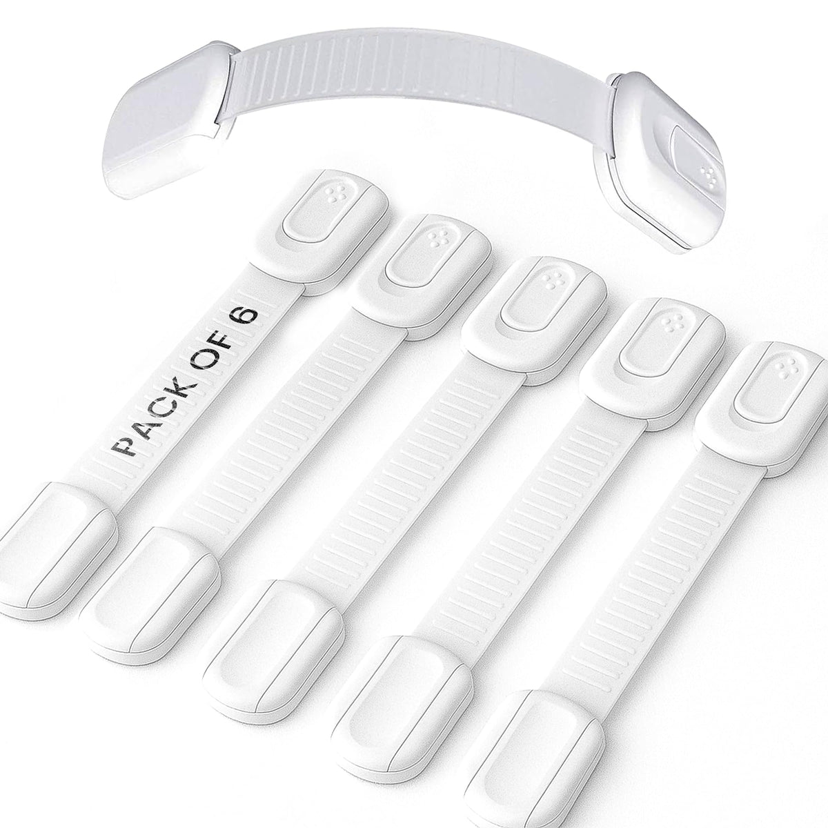 SECUIX 6-pack cabinet locks secure cabinets without screws, ideal for renters.