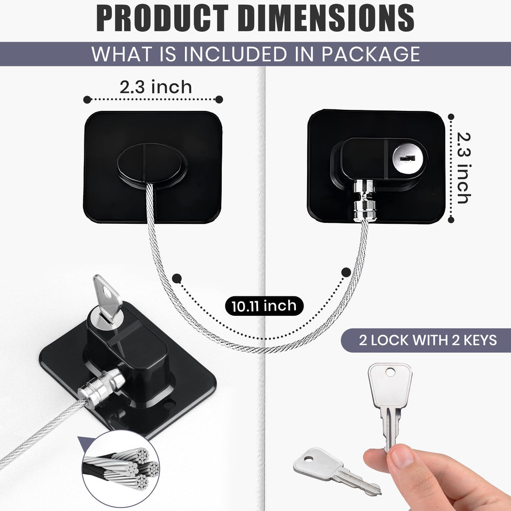 SECUIX fridge lock key closeup shows secure operation