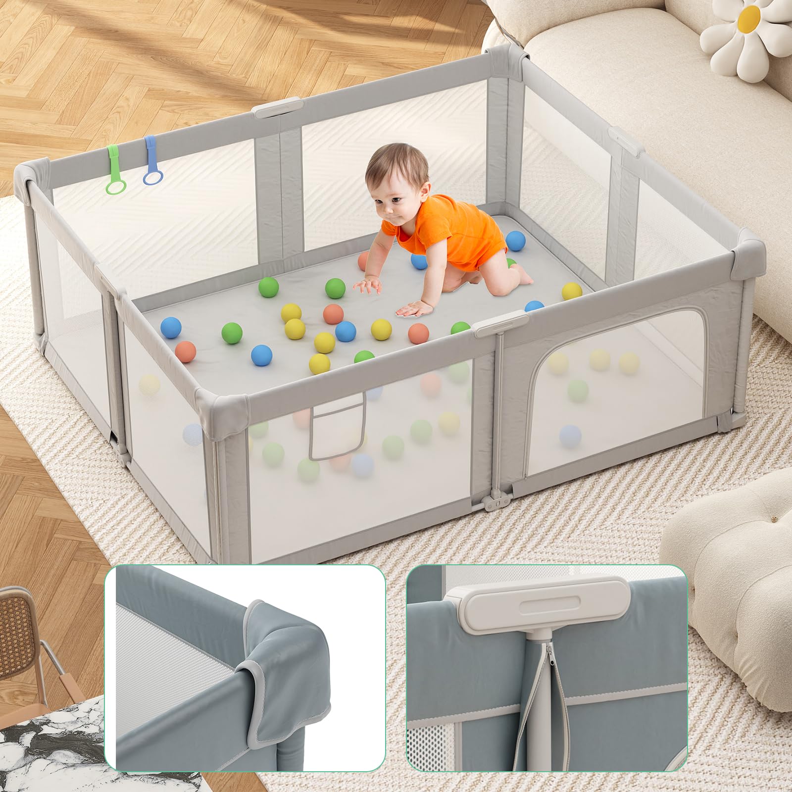 Seeday Playpen folded storage for travel and easy stowage