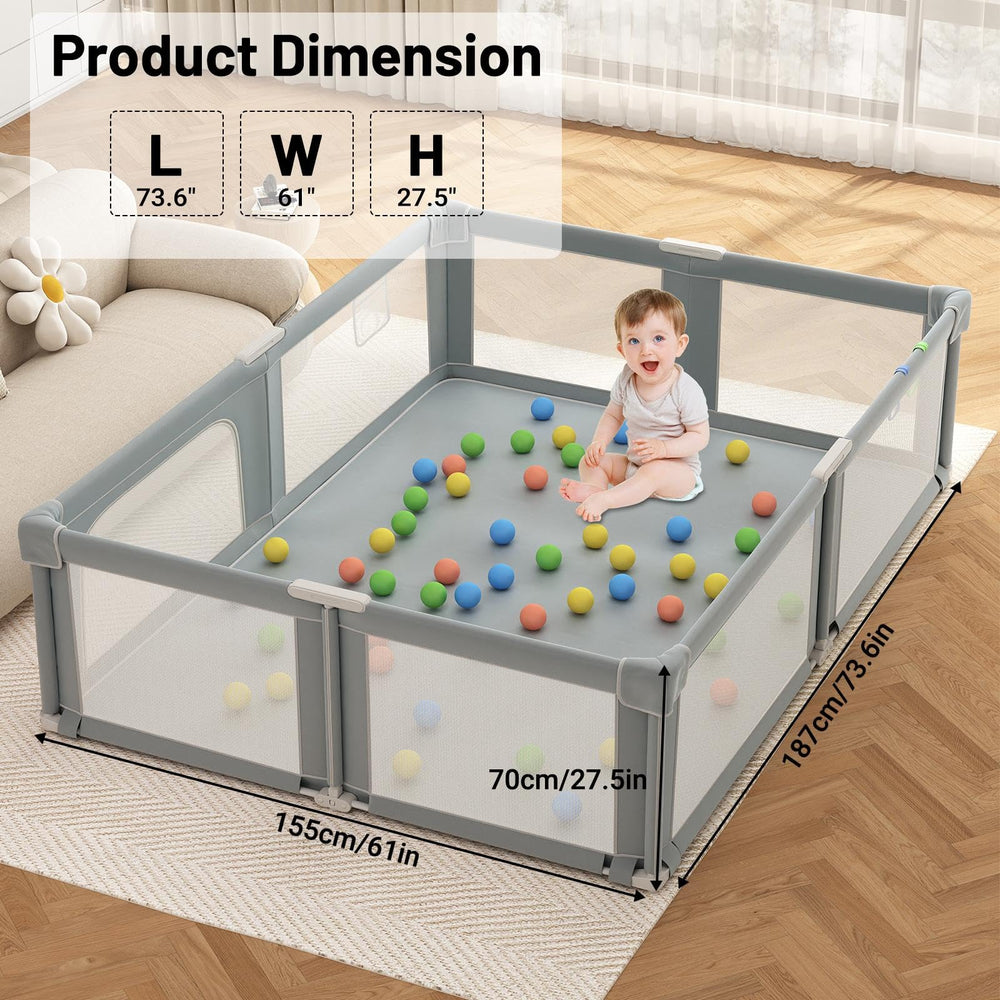 Seeday Baby Playpen interior view with soft mat for safe play