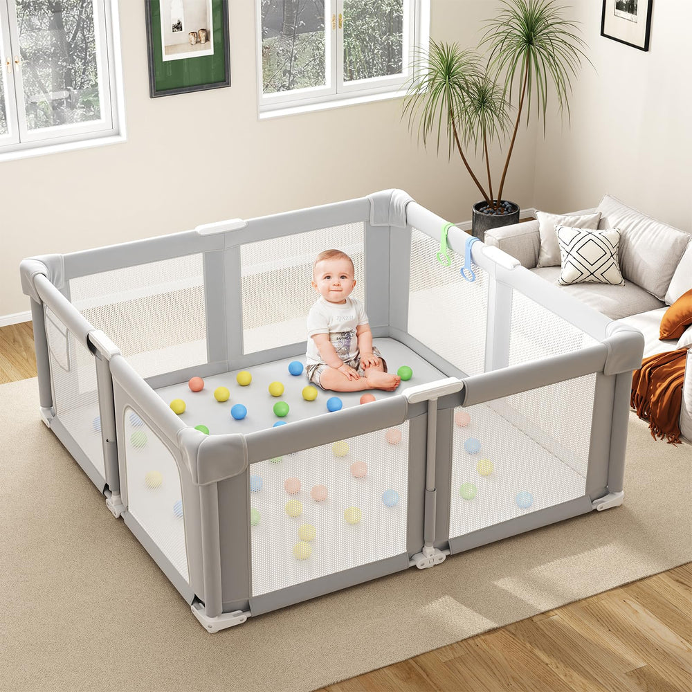 Seeday foldable playpen 51-inch base for safe, spacious baby playtime indoors or outdoors
