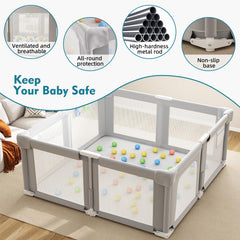 Seeday ocean balls set provides tactile, sensory play inside the enclosure