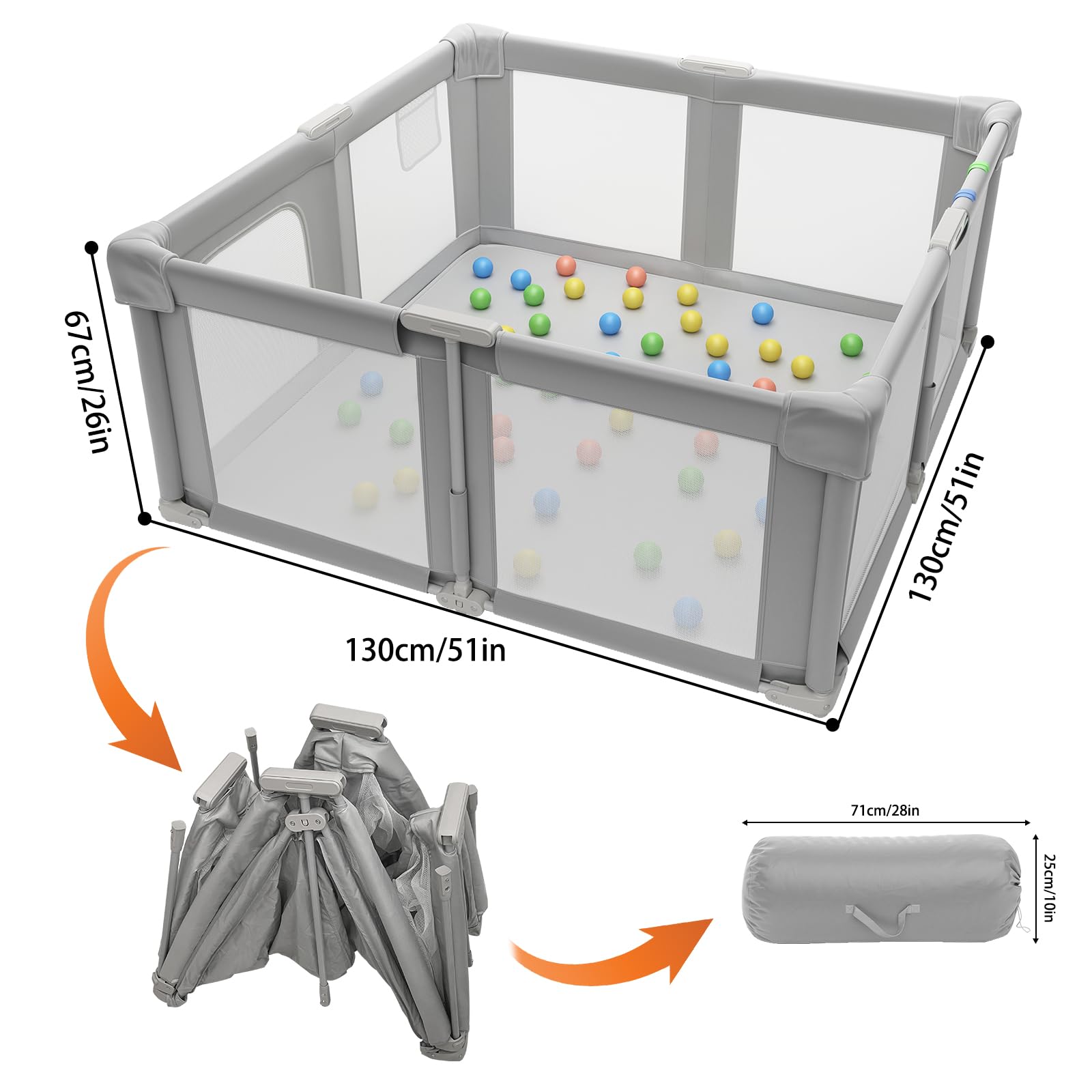 Seeday playpen 360-degree mesh view enables constant supervision during play