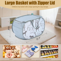Seefoo lightweight basket with sturdy handles easy for kids to carry.