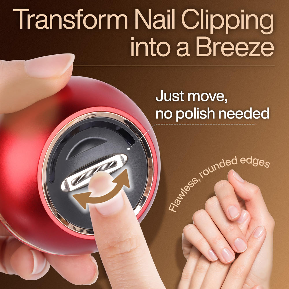 Seemagic 2-in-1 nail file and trimmer in use for smooth nails