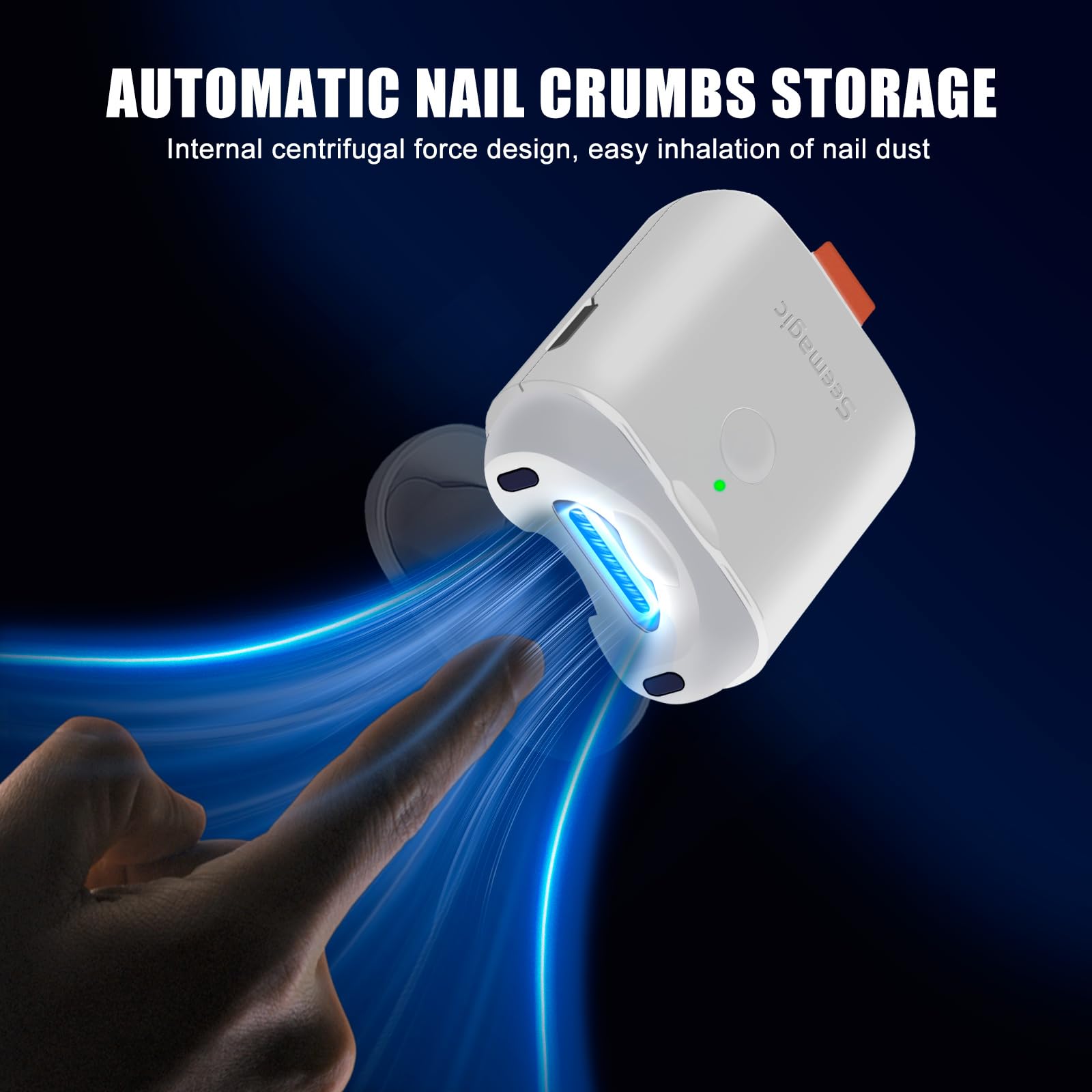 Seemagic electric nail clipper LED light on for precise trimming