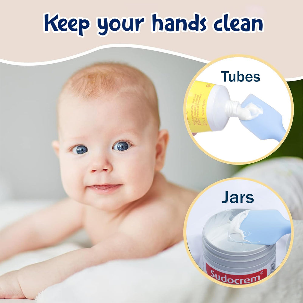 Seeway diaper cream spatula suction base stabilizes on flat surfaces