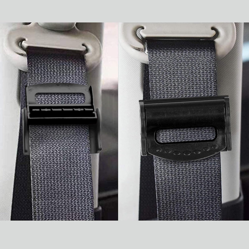 Segrehy adjuster in car use reduces belt discomfort on drives