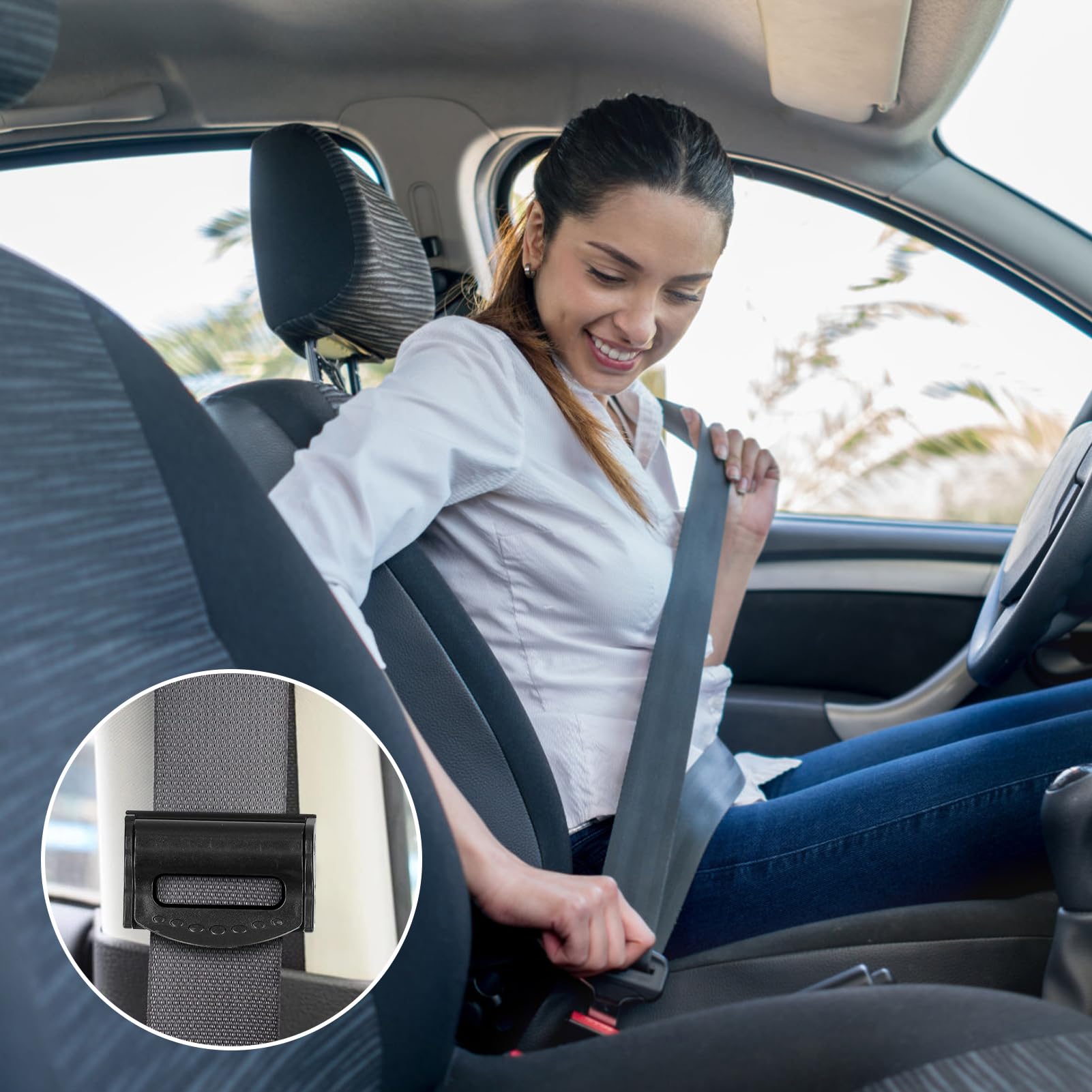 Segrehy seatbelt adjuster side installation demonstrates easy positioning