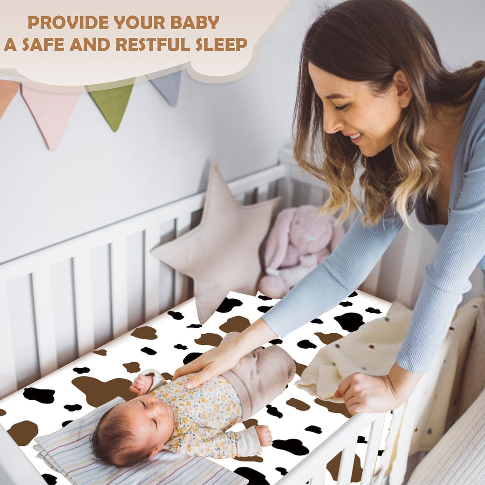 Sel Natural western crib sheets pattern 6 provides breathable comfort for baby sleep.