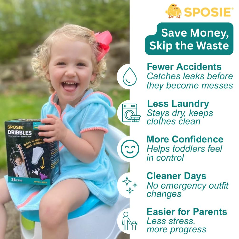 Select Kids Sposie Dribbles packaging shows 28-count training aids.
