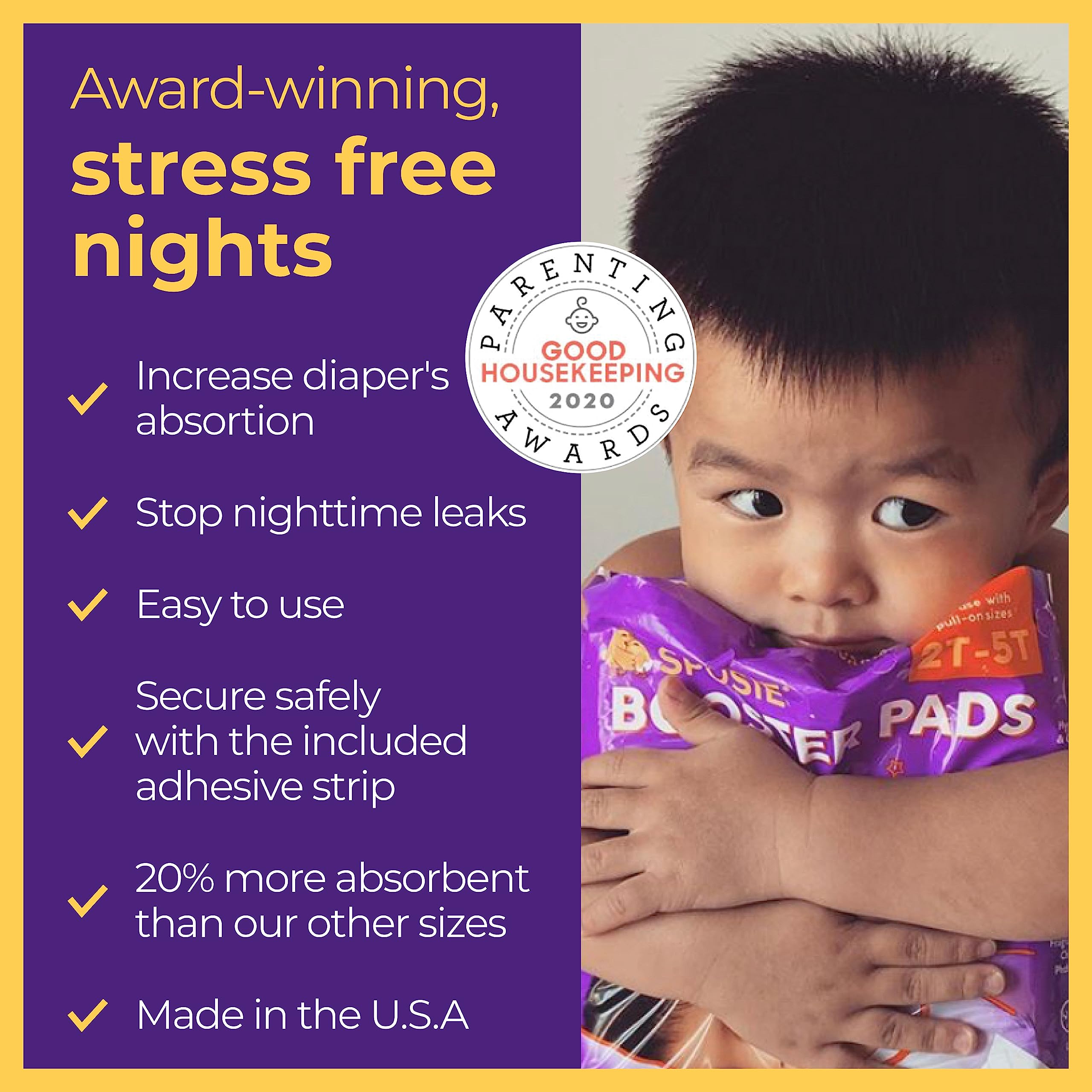 Overnight leakage prevention with Sposie boosts baby's comfort and parents' peace of mind