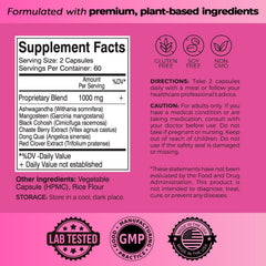 SelecWell Perimenopause ingredients blend image highlights Black Cohosh and Red Clover.