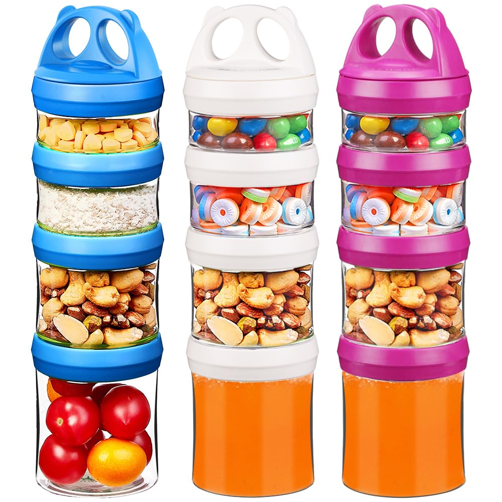 SELEWARE snack containers in blue red and white keep snacks fresh on the go
