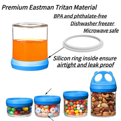 SELEWARE stackable orange snack containers for easy portioning during travel and workouts.