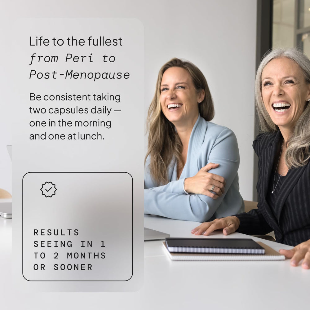 SELF NUTRITION Menopause Support packaging emphasizes vegan status for clean living.