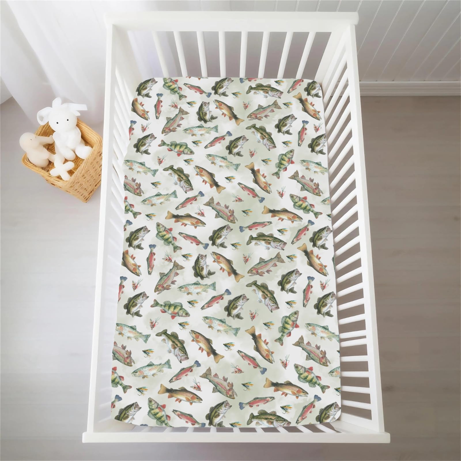 Selgkds bass fish print nursery design brings playful vibe