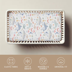 Selgkds Boho Ocean Animals Crab Crib Sheet adds nautical charm.