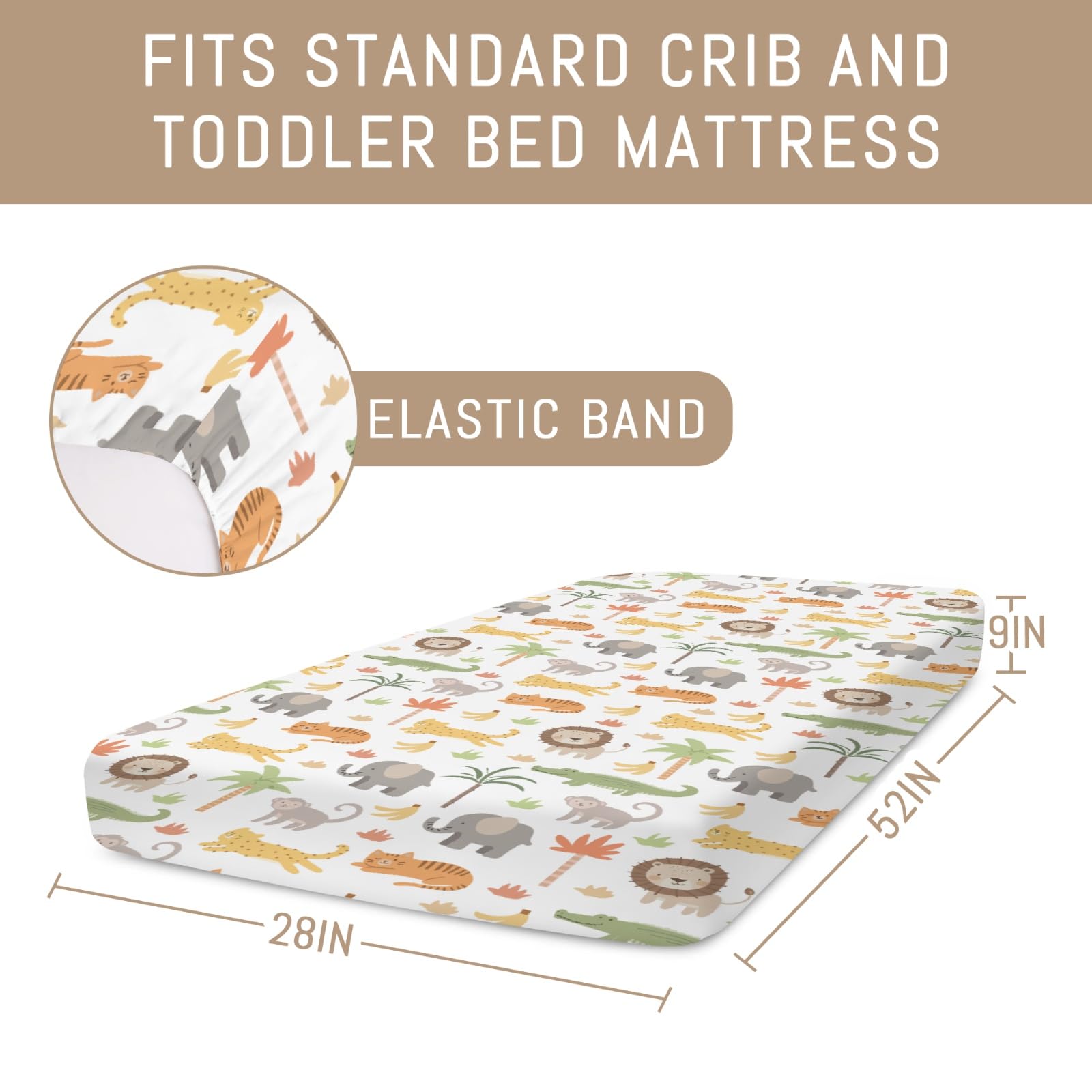 Selgkds Jungle Safari deep pocket 9 inch design keeps sheet in place