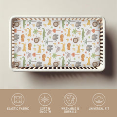 Selgkds Jungle Safari monkey crib sheet playful design for a unisex nursery