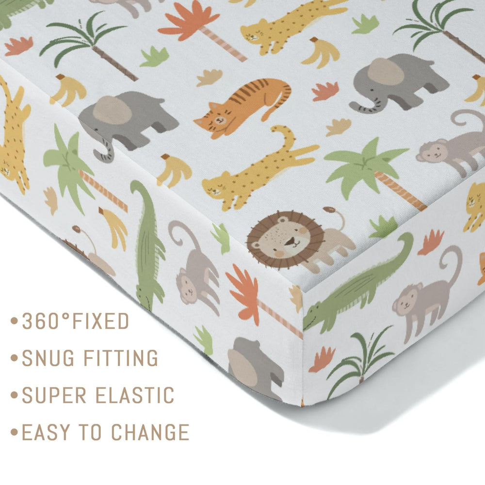 Selgkds Jungle Safari silky polyester crib sheet durable and soft over time