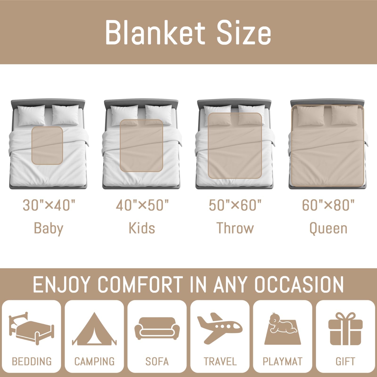 Selgkds cozy blanket for home or travel on the go.