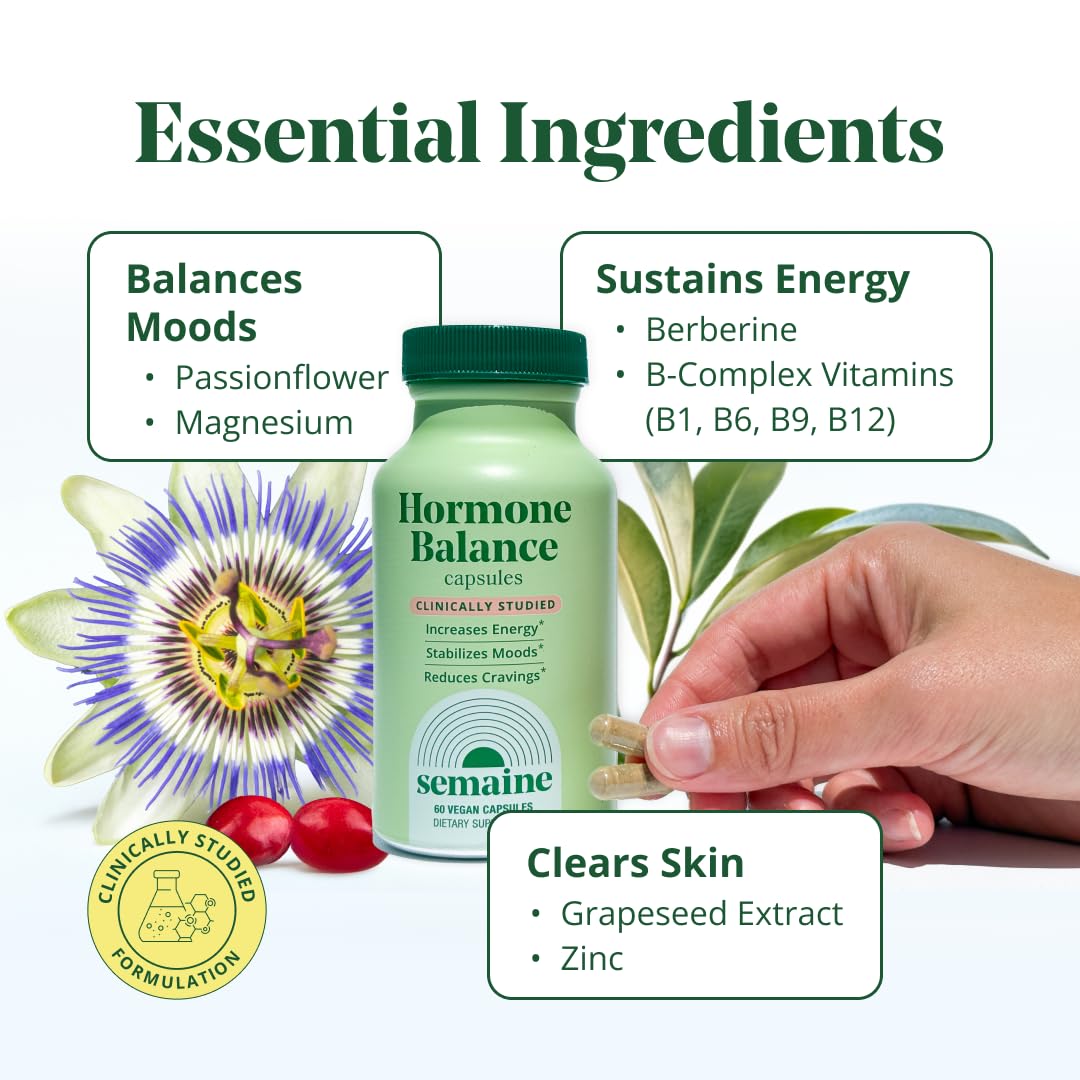 Semaine Hormone Balance box packaging displayed for convenient multi-symptom support