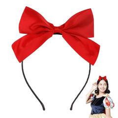 Semato red satin bow headband for girls adds bright charm to outfits