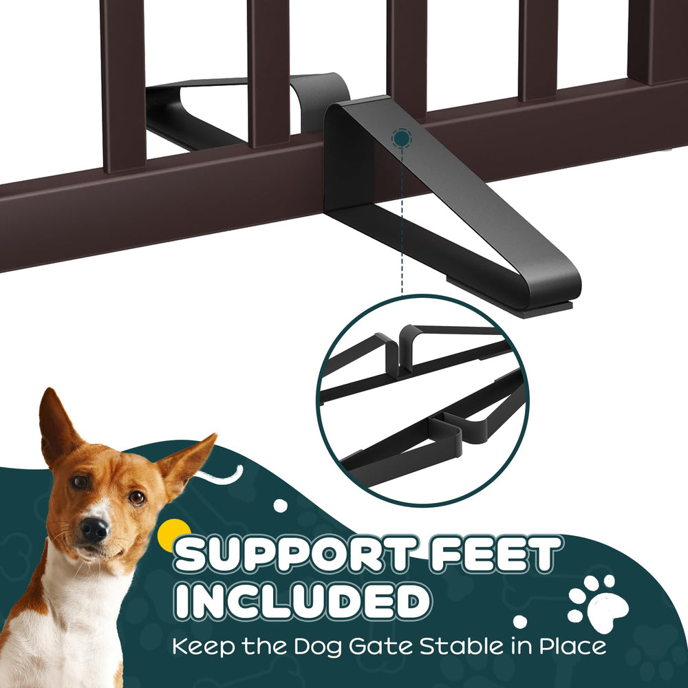 Semiocthome adjustable-width bamboo gate, espresso finish, fits various doorways.