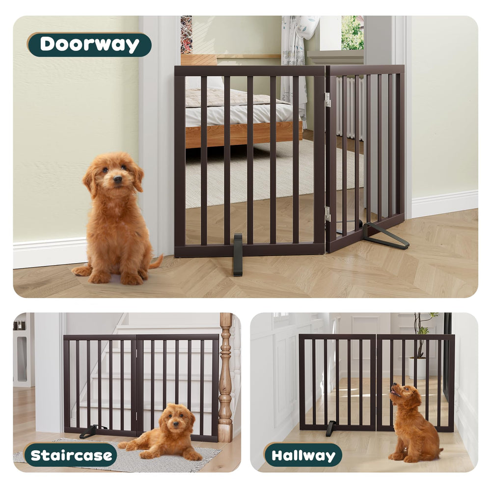 Semiocthome multi-functional gate, espresso finish, doubles as pet fence.