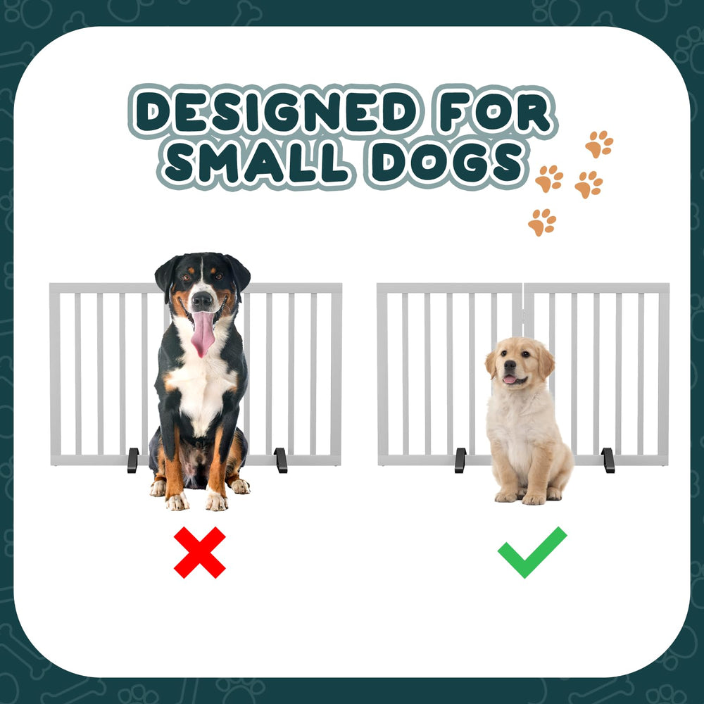 Semiocthome bamboo gate includes two metal stands for sturdy setup.