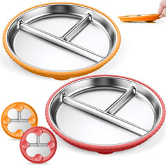 Semloo 2-pack suction plates grip tables for mess-free self-feeding.