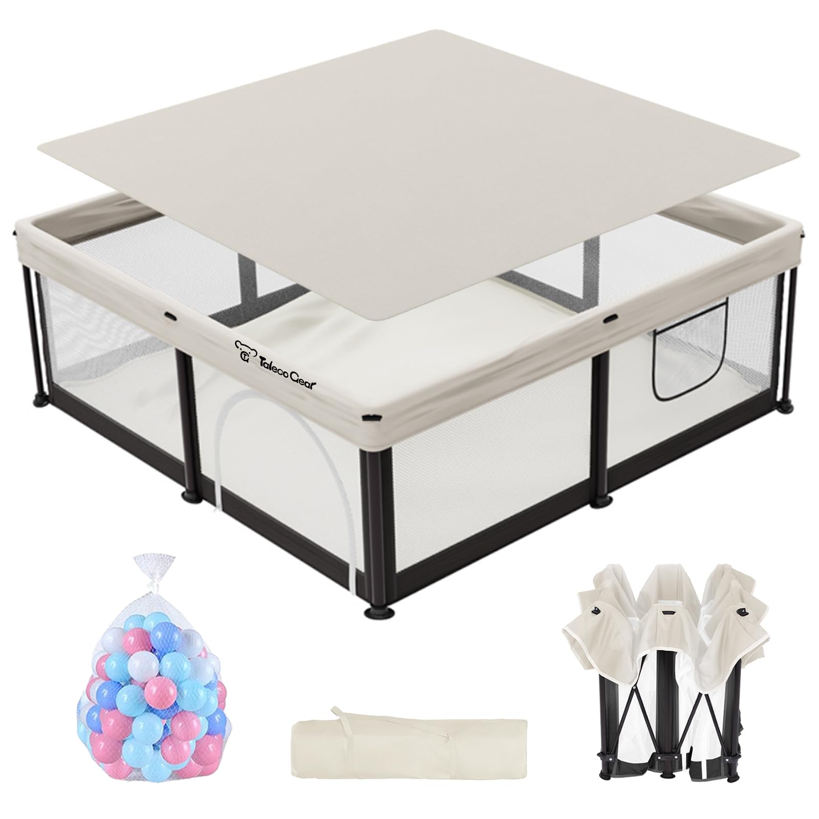 Semoprus baby playpen setup with a wide 50x50 inch area for everyday supervised play
