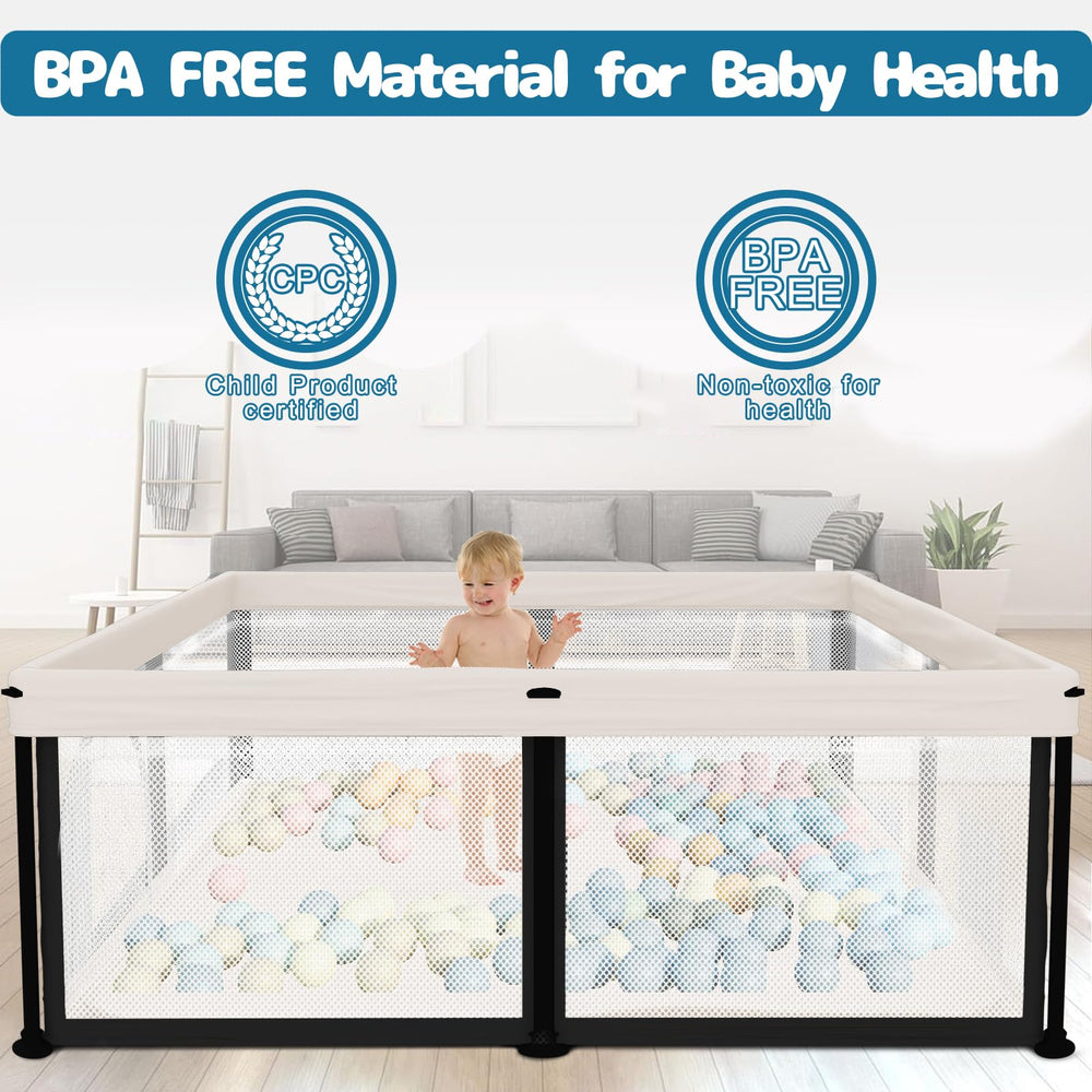 Semoprus playpen with balls area to inspire active play while supervising