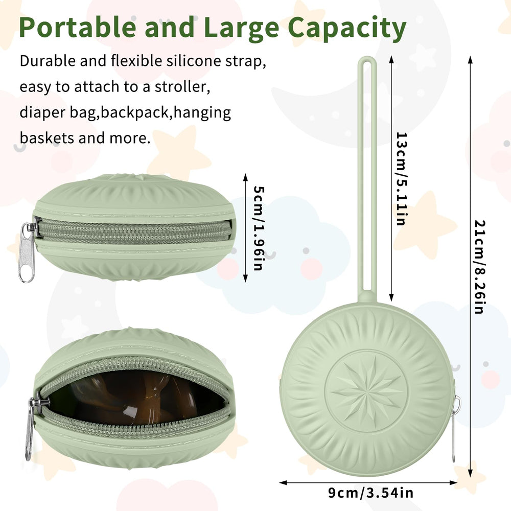 Senbowe pacifier holder case close-up reveals a durable zipper.