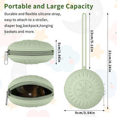 Senbowe pacifier holder case close-up reveals a durable zipper.