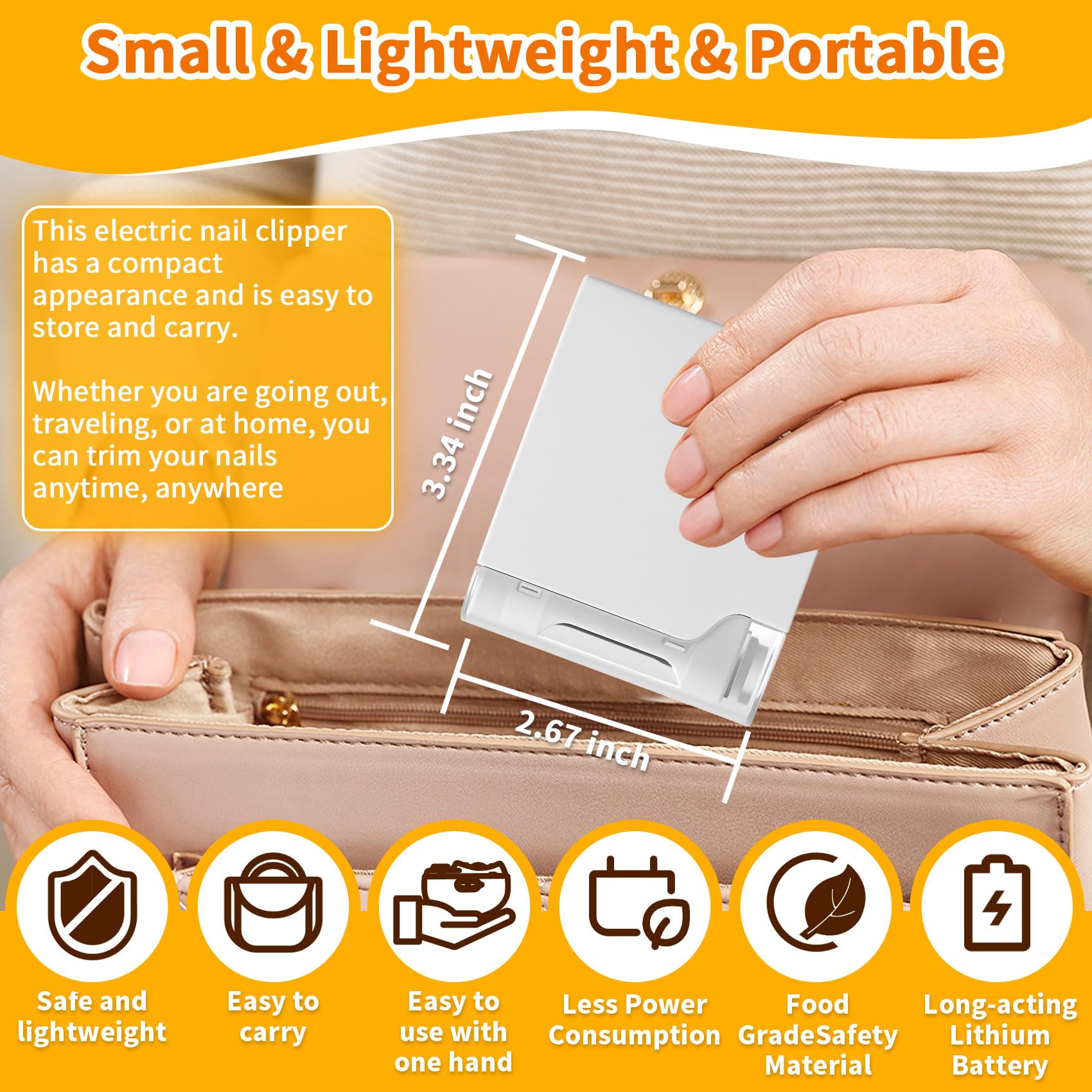 Senduzll portable nail clipper fits in pocket for on-the-go use.