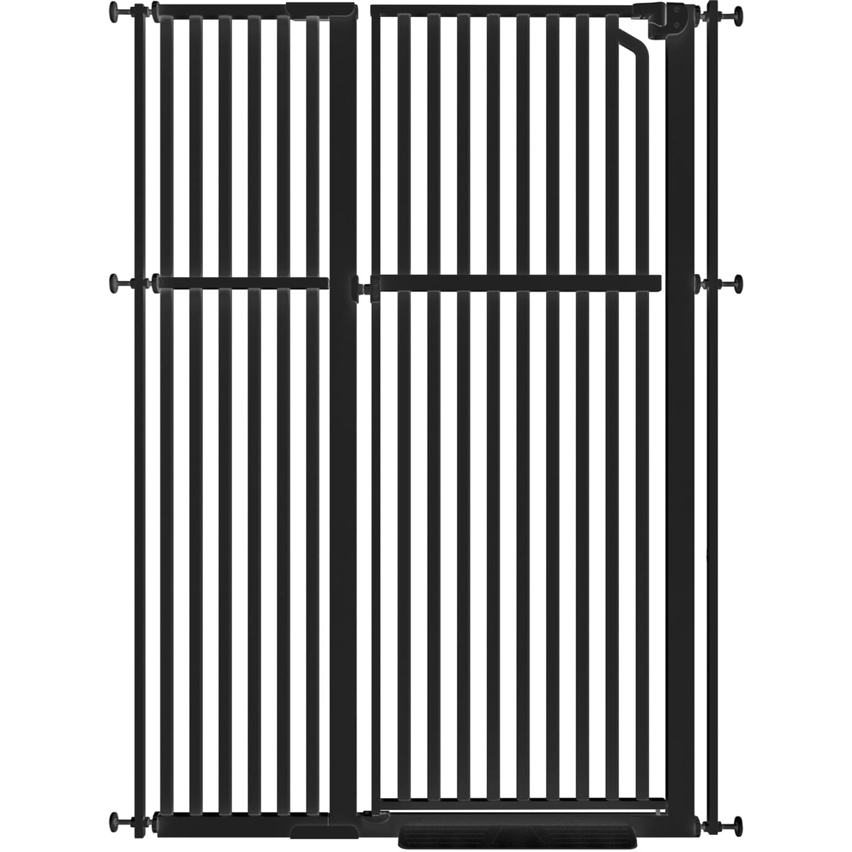 Senneny 63-inch cat gate in doorway provides a secure closed view for pets