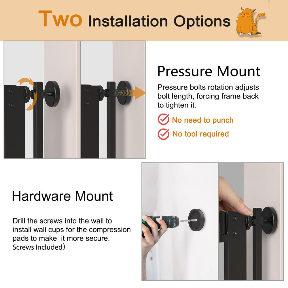 63-inch height on Senneny gate fits tall pets in openings 41.3-45.2 inches wide