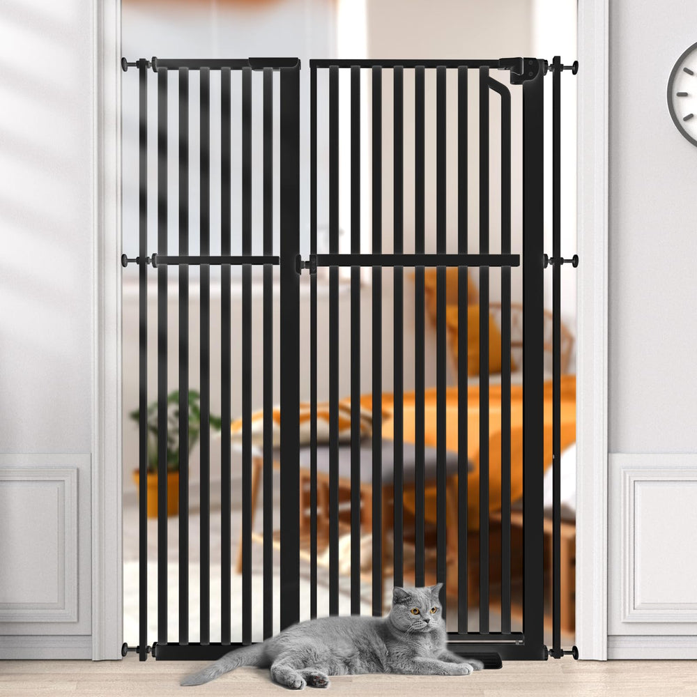 Black finish on Senneny cat gate blends with decor while containing pets