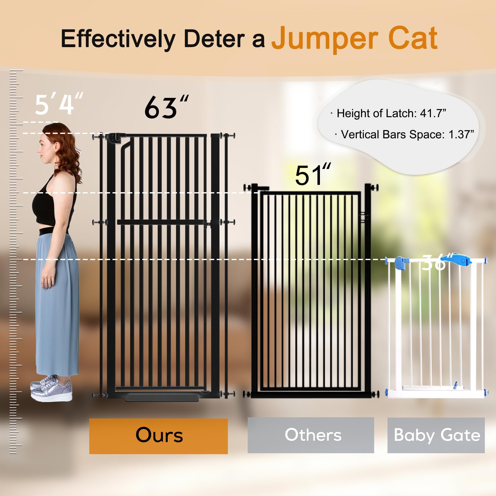 Durable Senneny gate with full iron construction and zinc latch for daily use