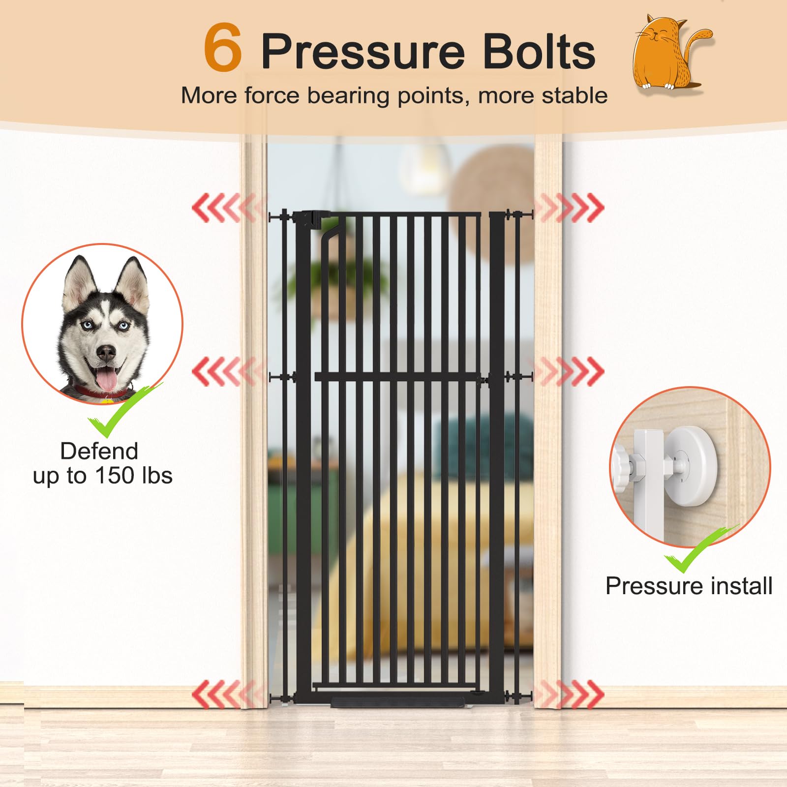 Senneny gate self-close and stay-open feature for convenient use